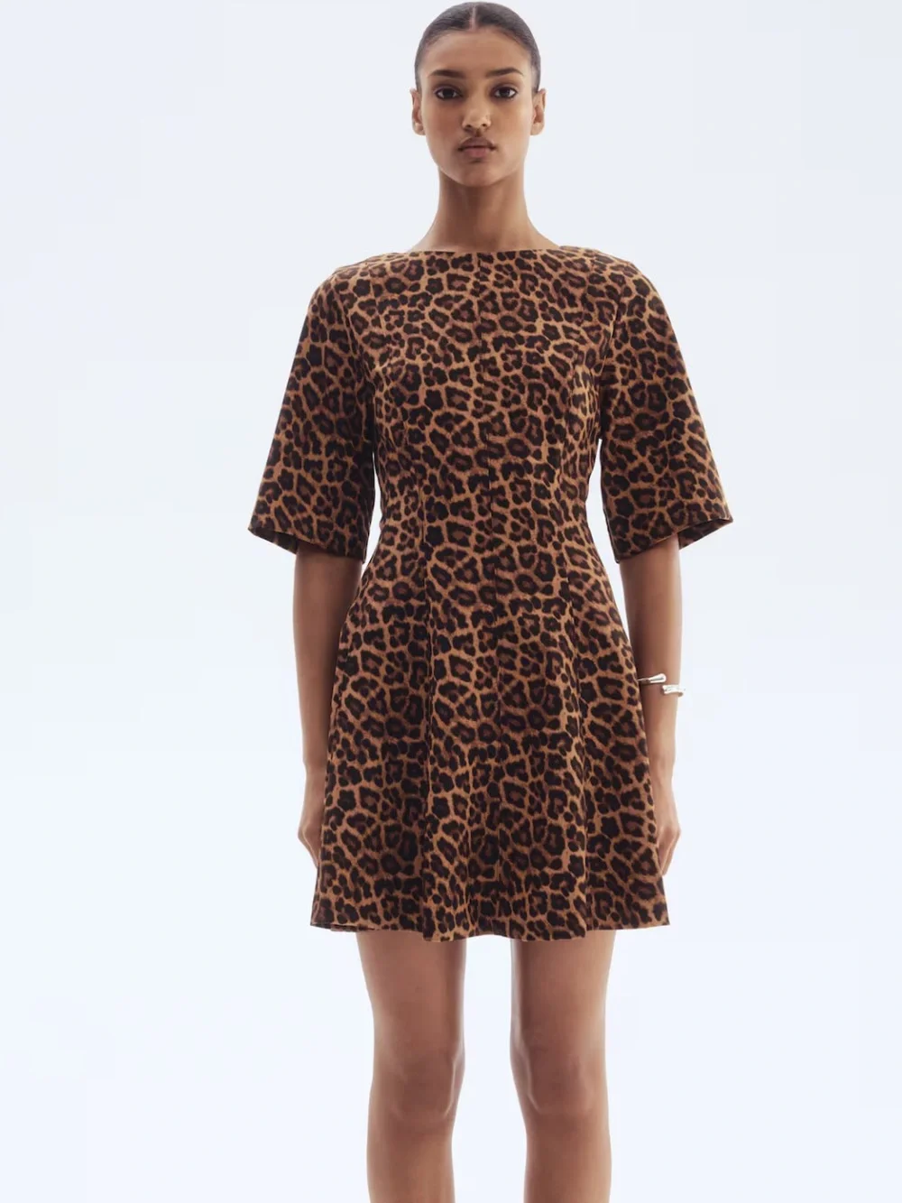 H&M Twill Tapered Waist Leopard Print A-Line Dress in Brown and Black Medium
NWT - Picture 5 of 7
